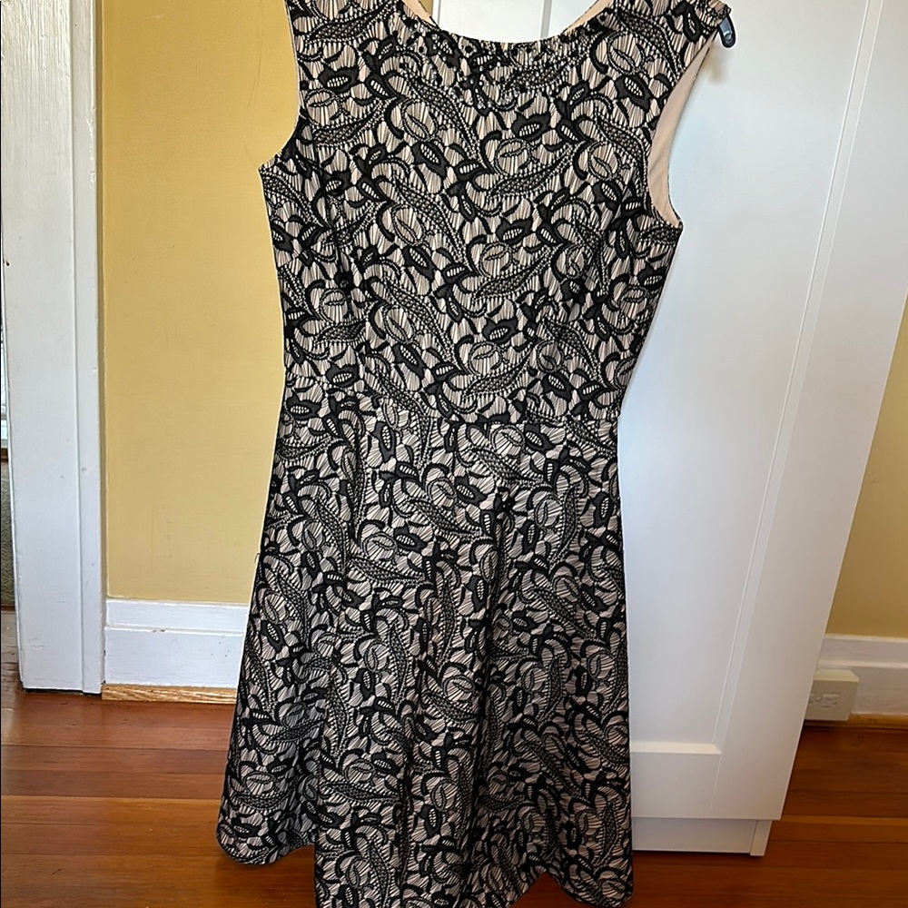 Tahari fit and flare lace overlay cocktail dress